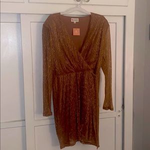 Rose gold plus size dress